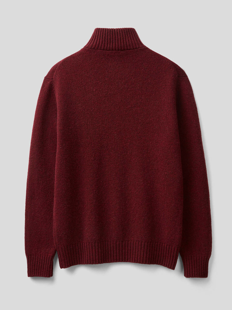 Sweater with zipped collar in pure wool image number 2