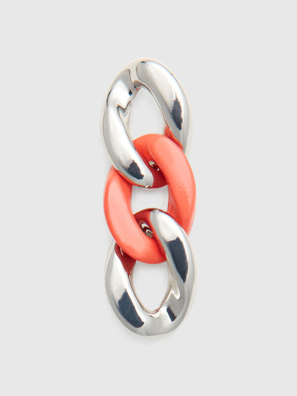 Silver and pink chain drop earrings Women