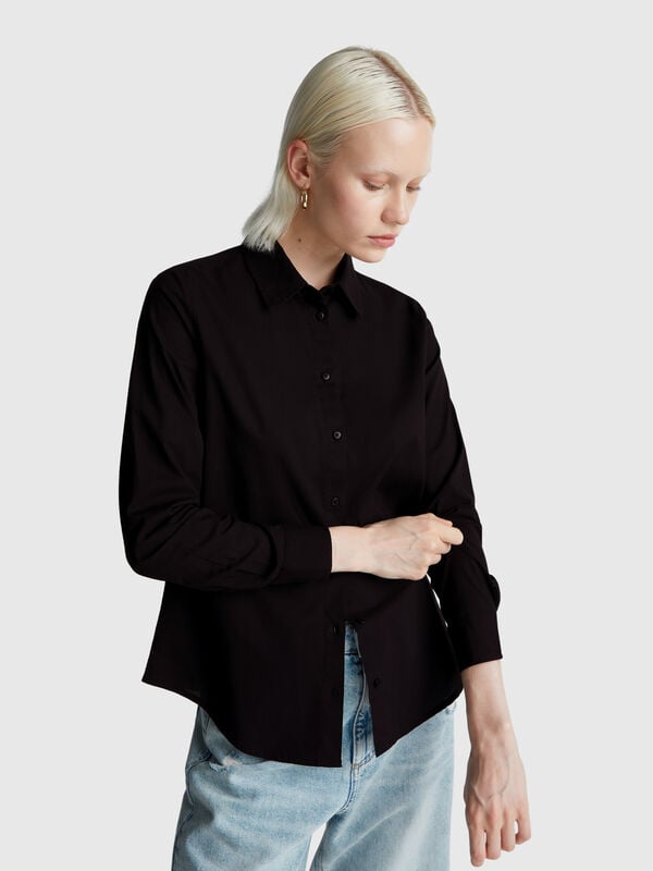 Chemise coupe régulière en coton léger Femme