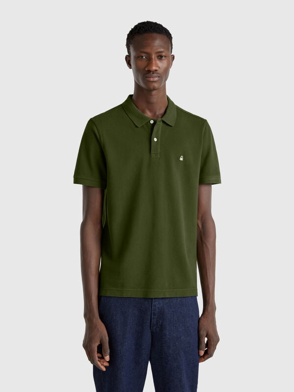 Olive green regular fit polo Men