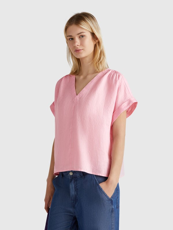Bluse aus reinem Leinen Damen