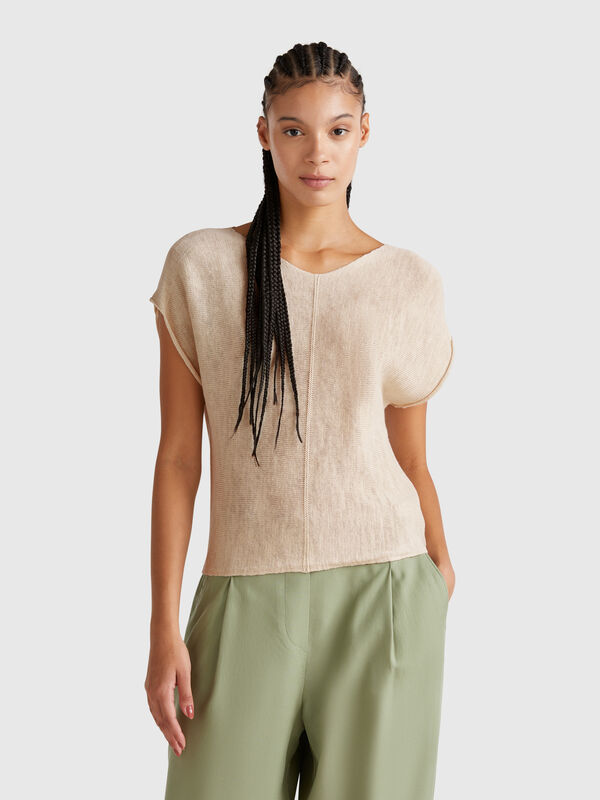 Pull en coton et lin Femme