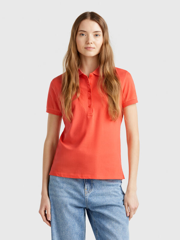 Slim-Fit-Poloshirt aus Stretch-Baumwolle Damen