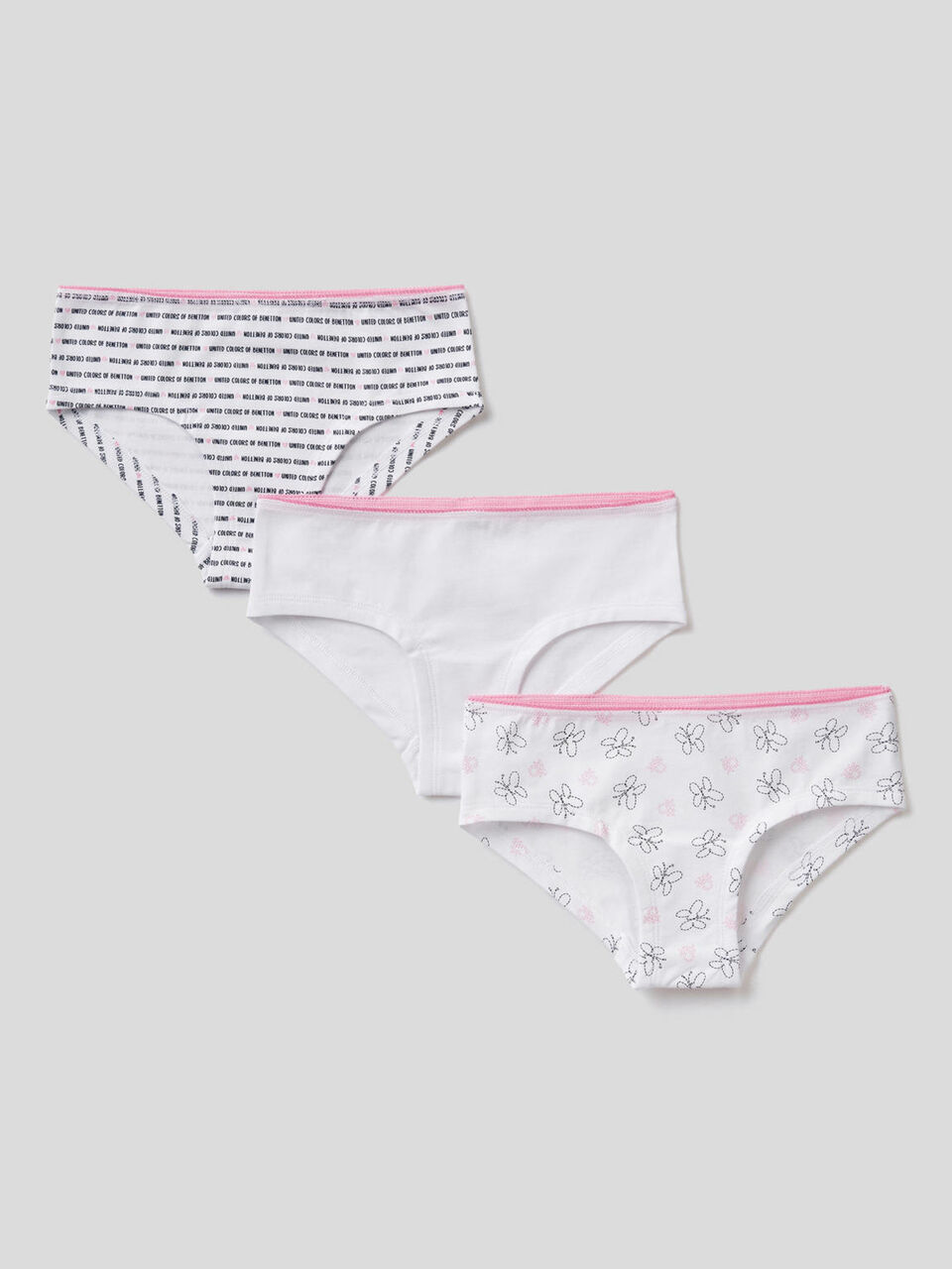 Set of three pairs of underwear in stretch cotton image number 1
