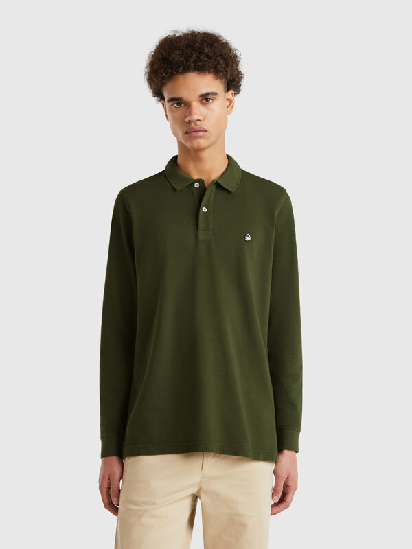 Polo manches longues en coton  Homme