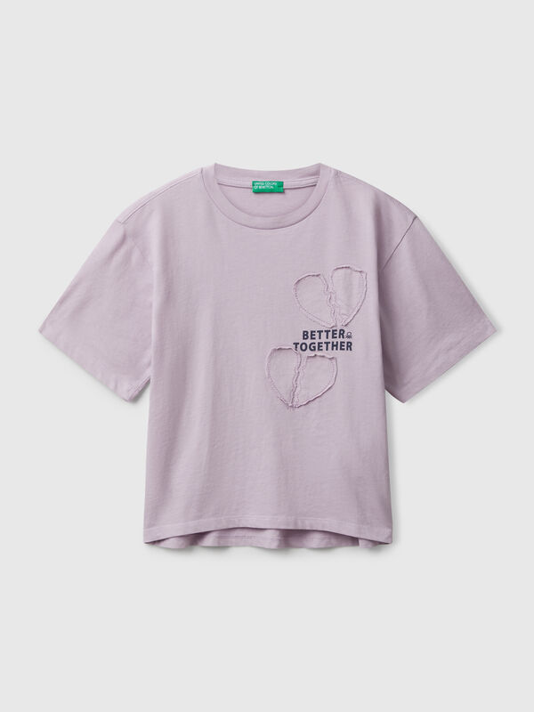 T-shirt avec imprimé et patch Filles