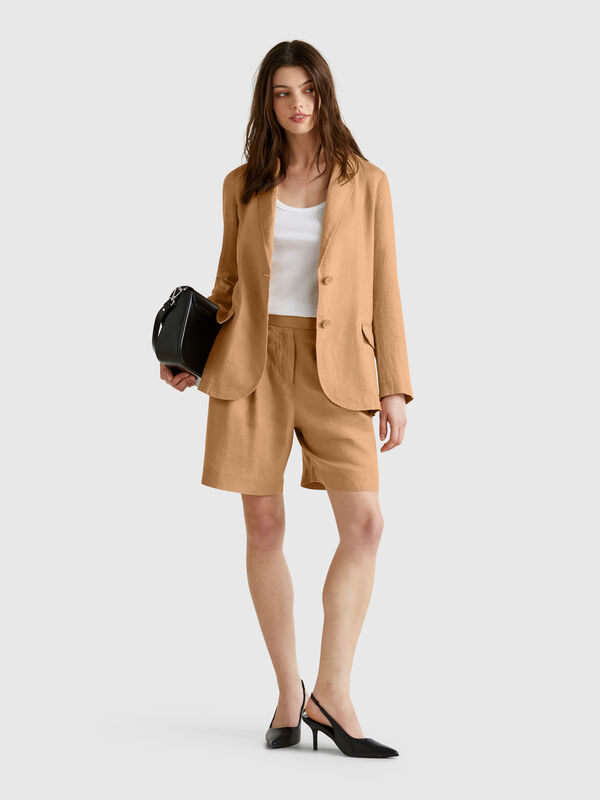 Bermudashorts aus 100 % Leinen Damen