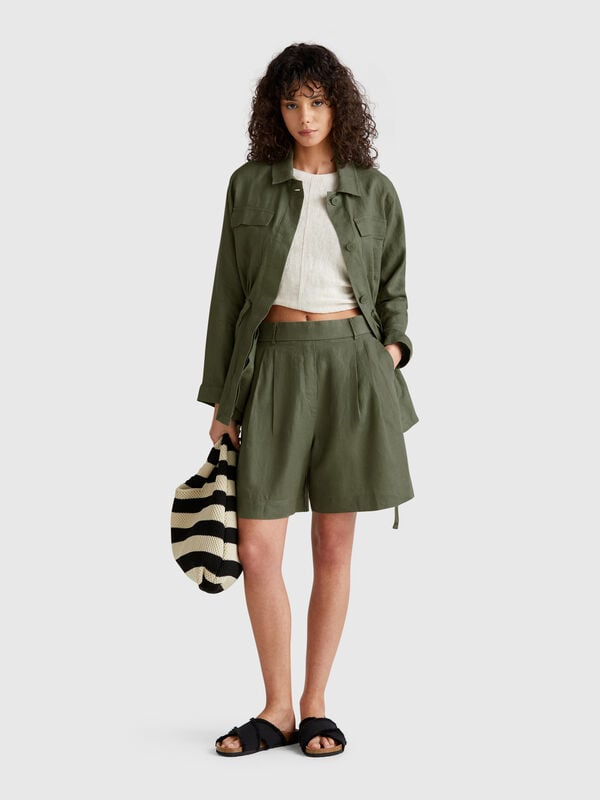 Bermudashorts aus 100 % Leinen Damen