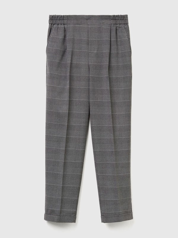 Houndstooth flannel trousers Women