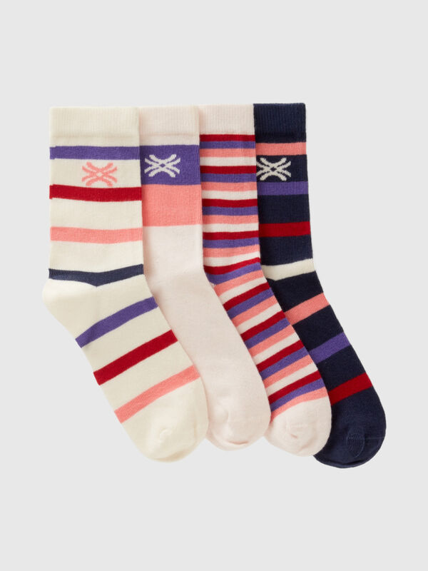 Set of striped jacquard socks