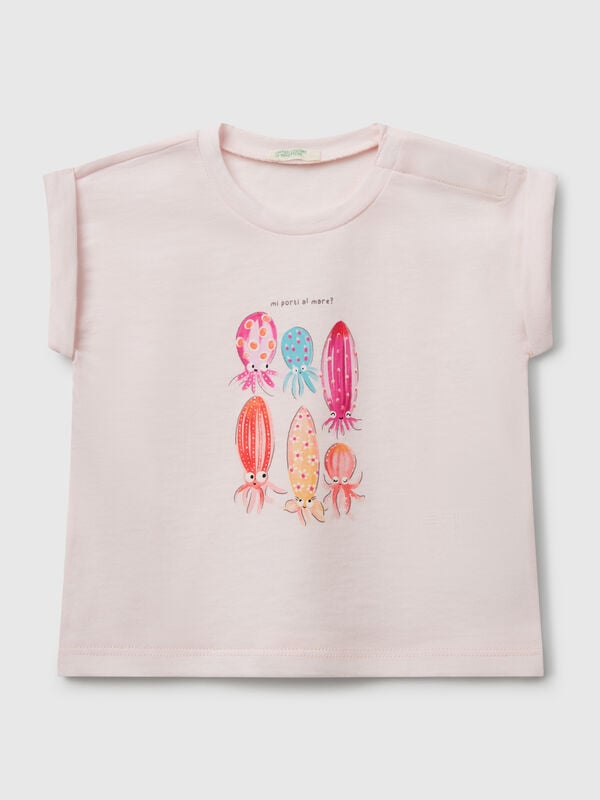Kurzarm-T-Shirt mit Aufdruck Newborn