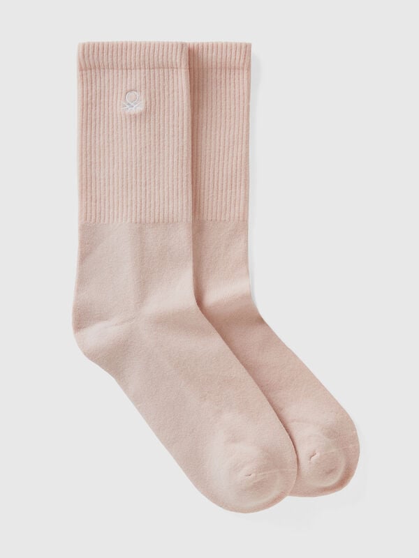 Sporty socks in cotton blend