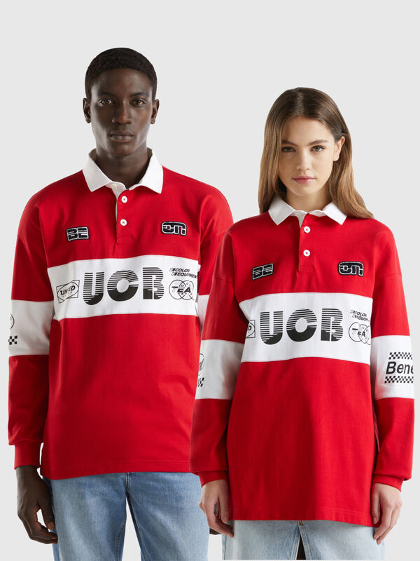 Rugby-Poloshirt in Rot