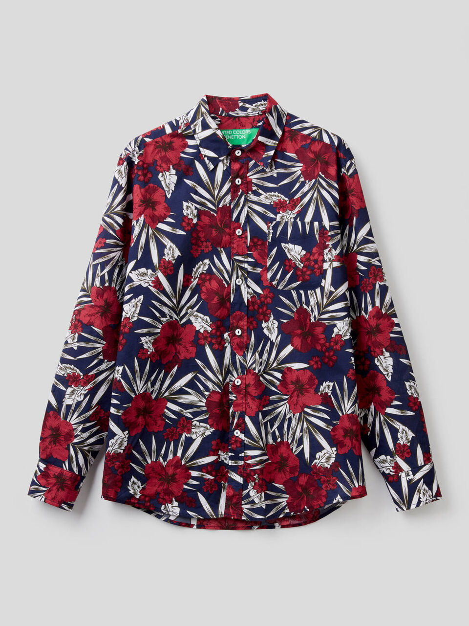 Chemise 100% coton avec imprimé botanique image number 1