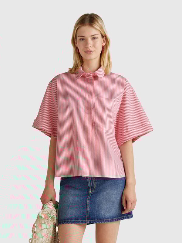 Chemise coupe boxy rayée Femme