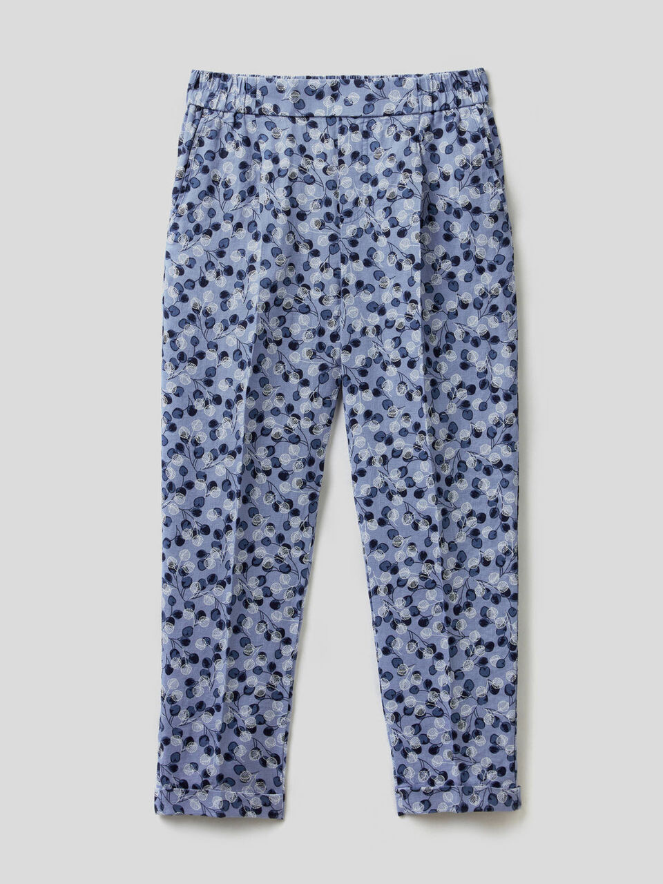 Hose aus 100% Leinen mit Musterprint image number 1