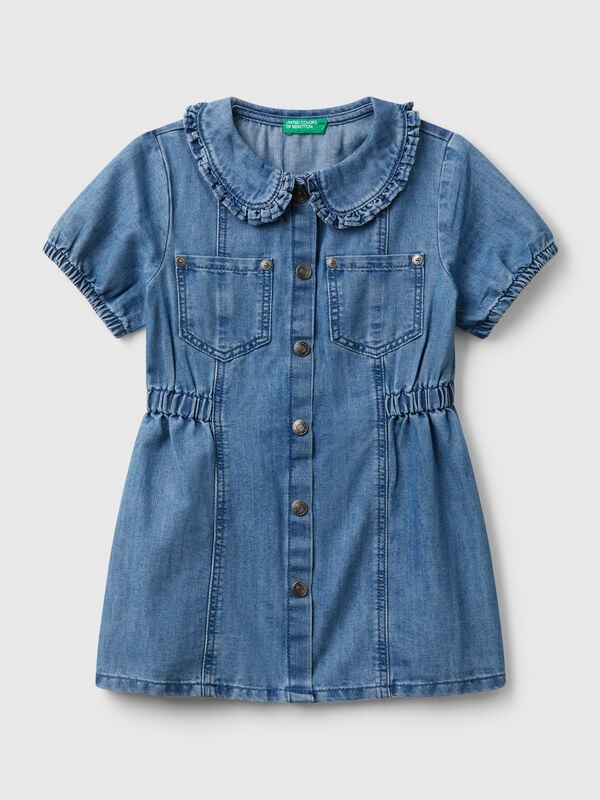 Kleid mit Chambray-Kragen Mädchen