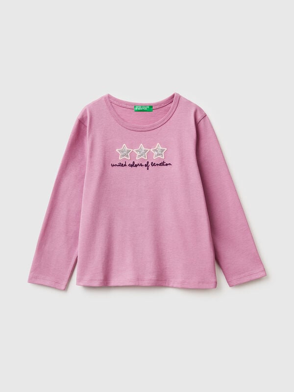 T-shirt avec imprimé et paillettes Filles