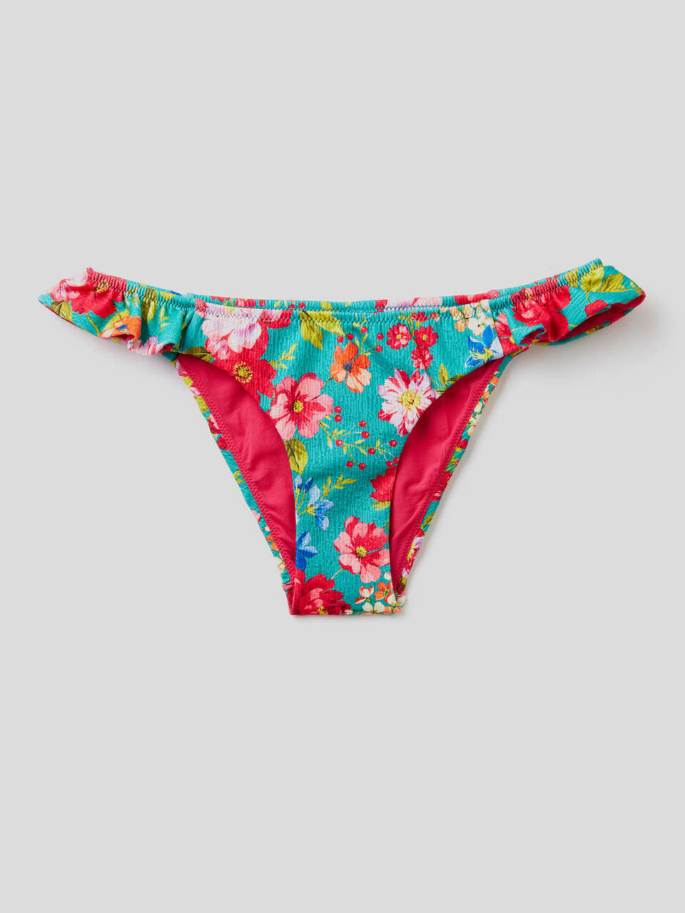 Slip de bain à motifs avec petits volants image number 1