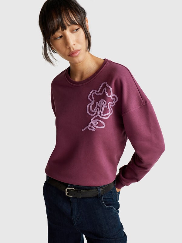 Sweat-shirt coupe régulière avec application Femme