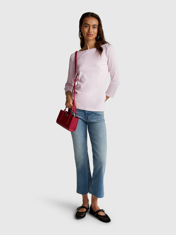T-Shirt mit U-Boot-Ausschnitt Damen