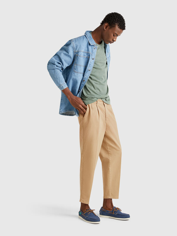 Pantalon chino en coton stretch Homme