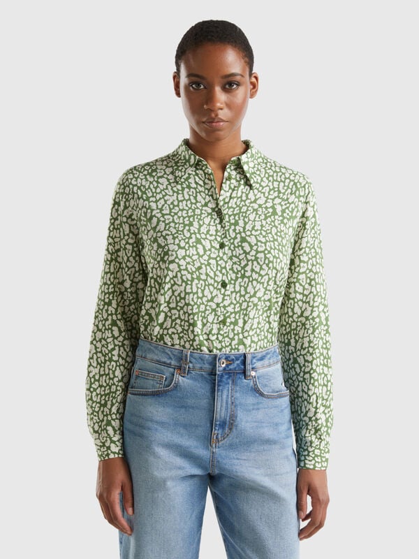 Gemustertes Hemd aus nachhaltiger Viskose Damen