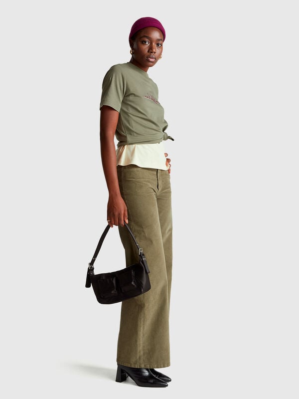 Wide fit velvet trousers Women