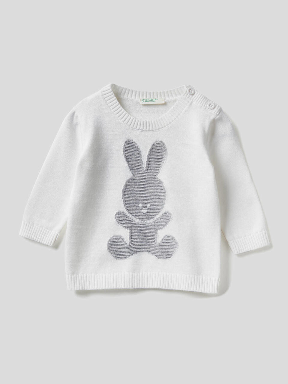 Pullover aus 100% Baumwolle mit Rundausschnitt und Intarsienarbeit image number 1