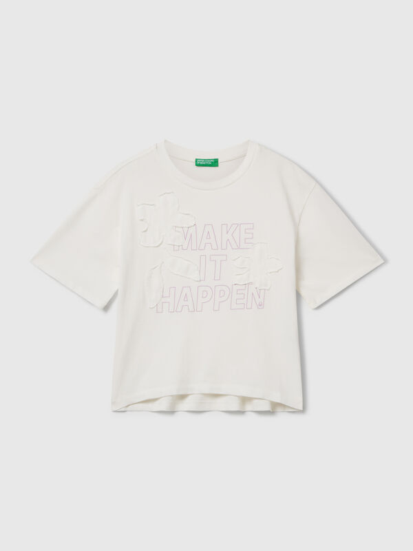 T-shirt avec imprimé et patch Filles