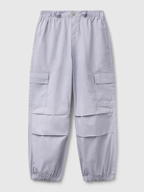 Stretch cotton cargo trousers Junior Girl