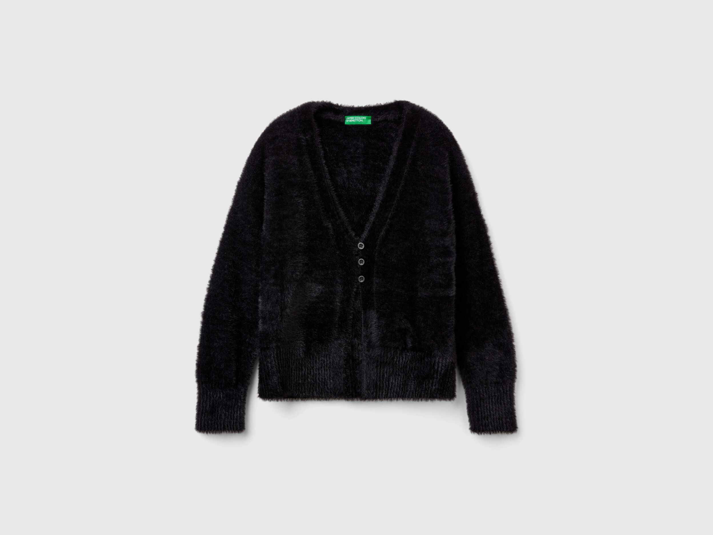 Girls fluffy black cardigan cheap