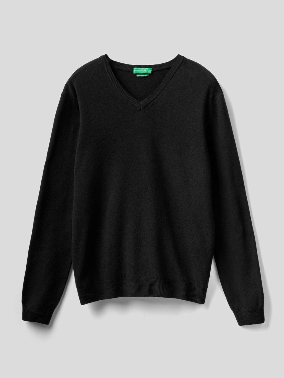 V-neck sweater in pure virgin wool image number 1