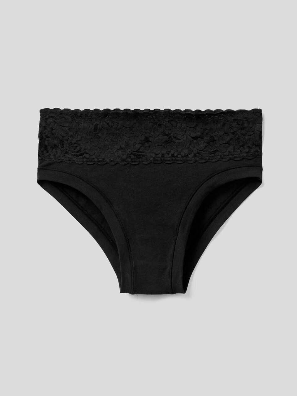 Culotte avec dentelle en coton stretch image number 1