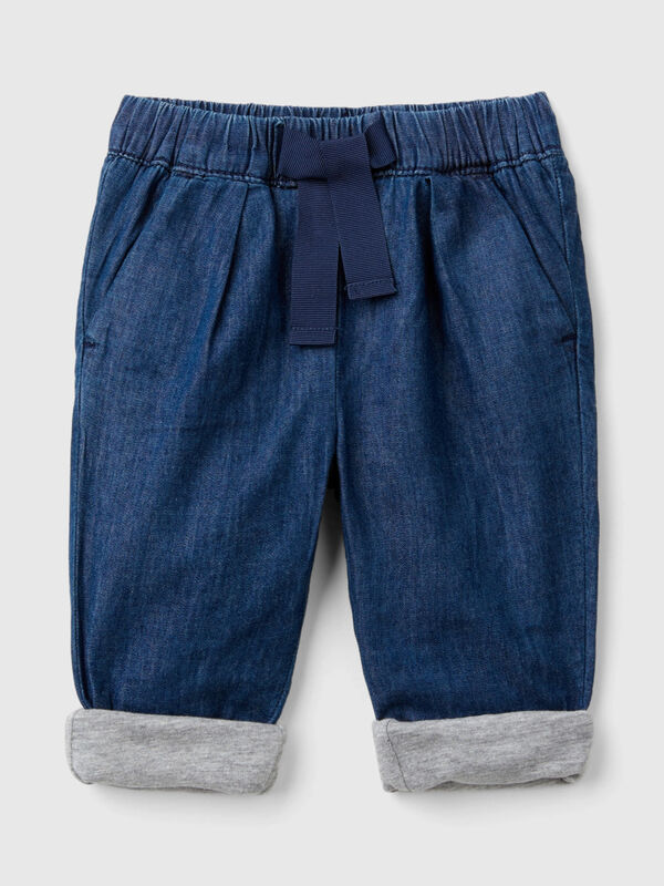 Gefütterte Chambray-Hose Newborn