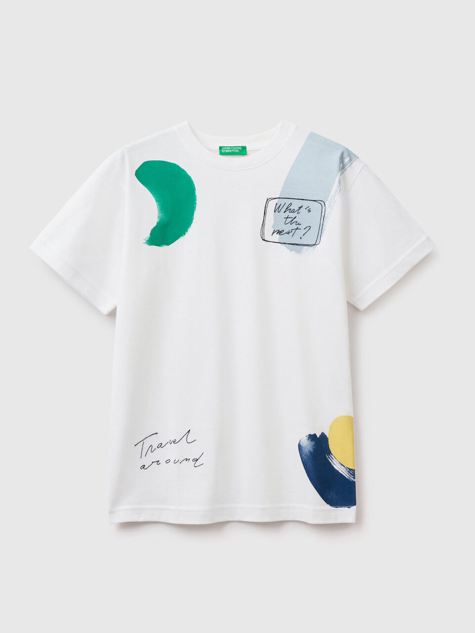 T-shirt with print and embroidery
