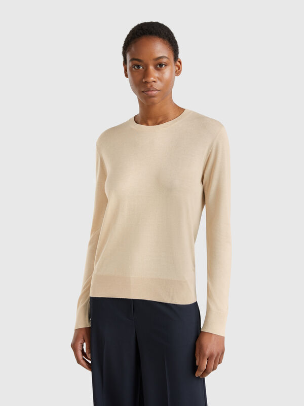 Langarmshirt aus Seidenmischung Damen