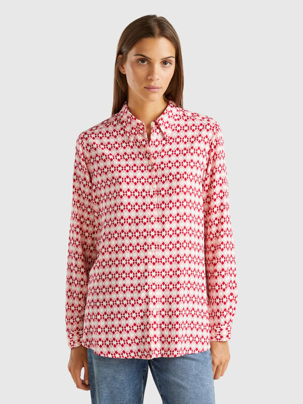 Patterned shirt in sustainable viscose Women