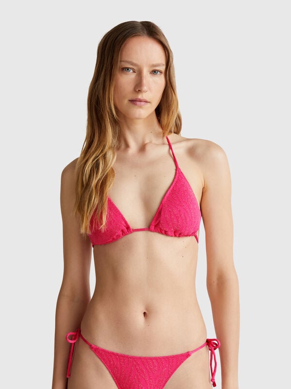 Gepolstertes Stranddreieck mit Animal-Print Damen