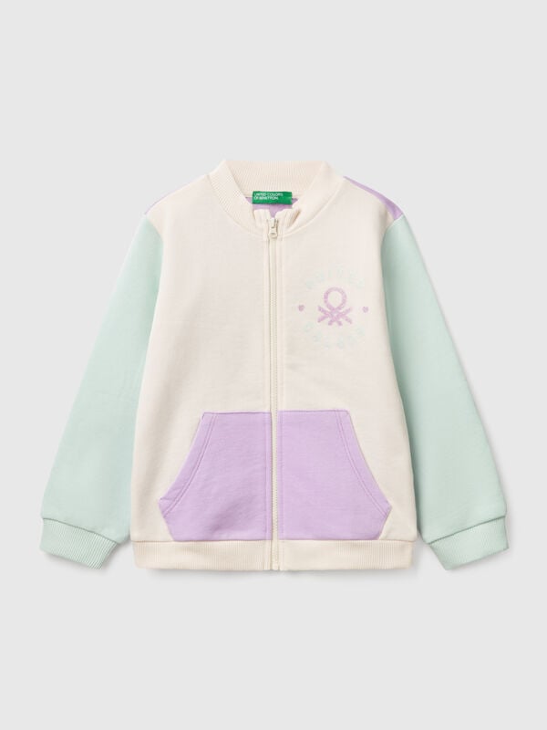 Sweat-shirt zippé en coton  Filles