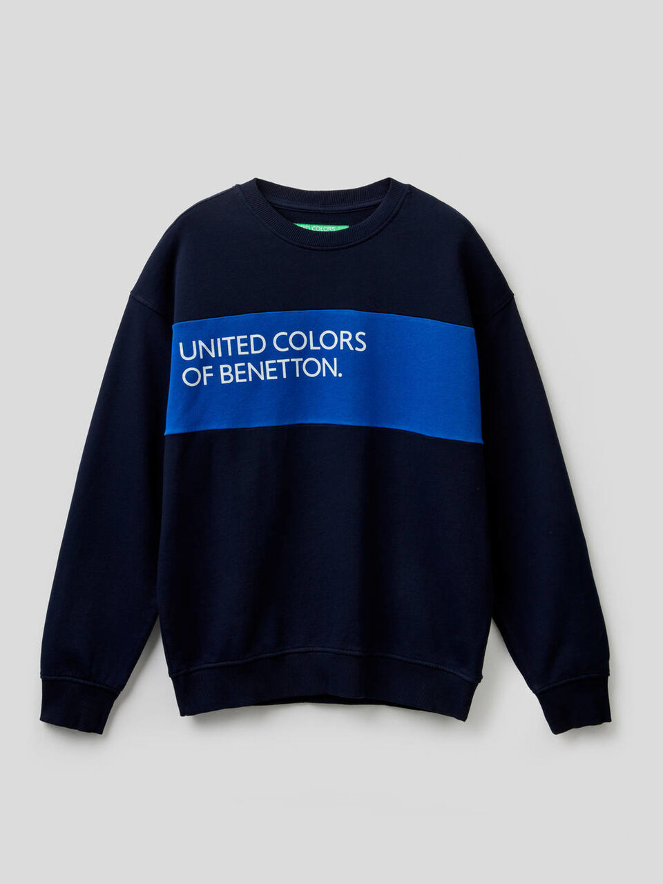 Sweatshirt in cotton with clashing band image number 1