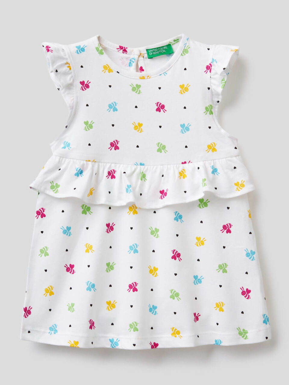 Dress in 100% cotton with frill image number 1