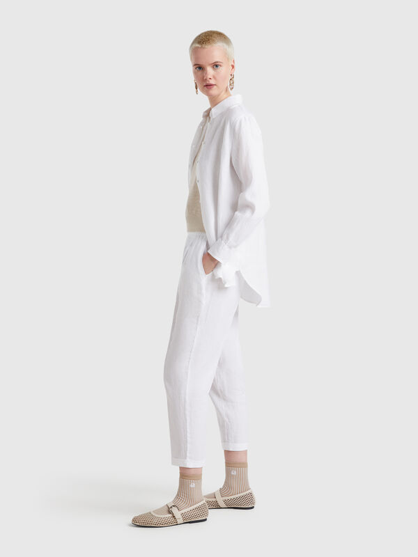 Kurze Hose aus 100 % Leinen Damen