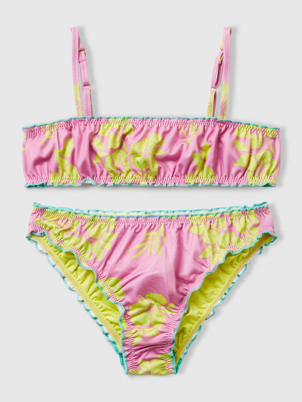 Bikini de plage imprimé fleuri Filles
