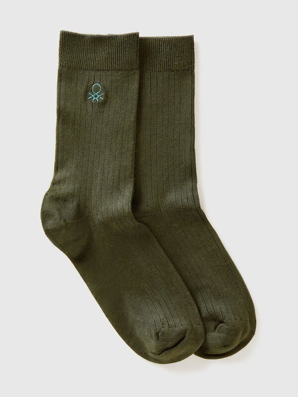 Ribbed socks with logo