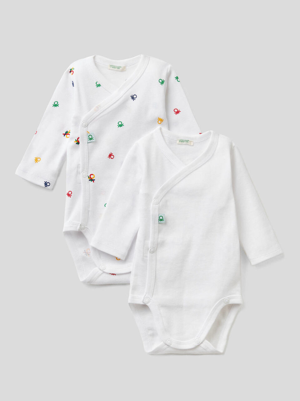 Two long sleeve bodysuits in organic cotton image number 1