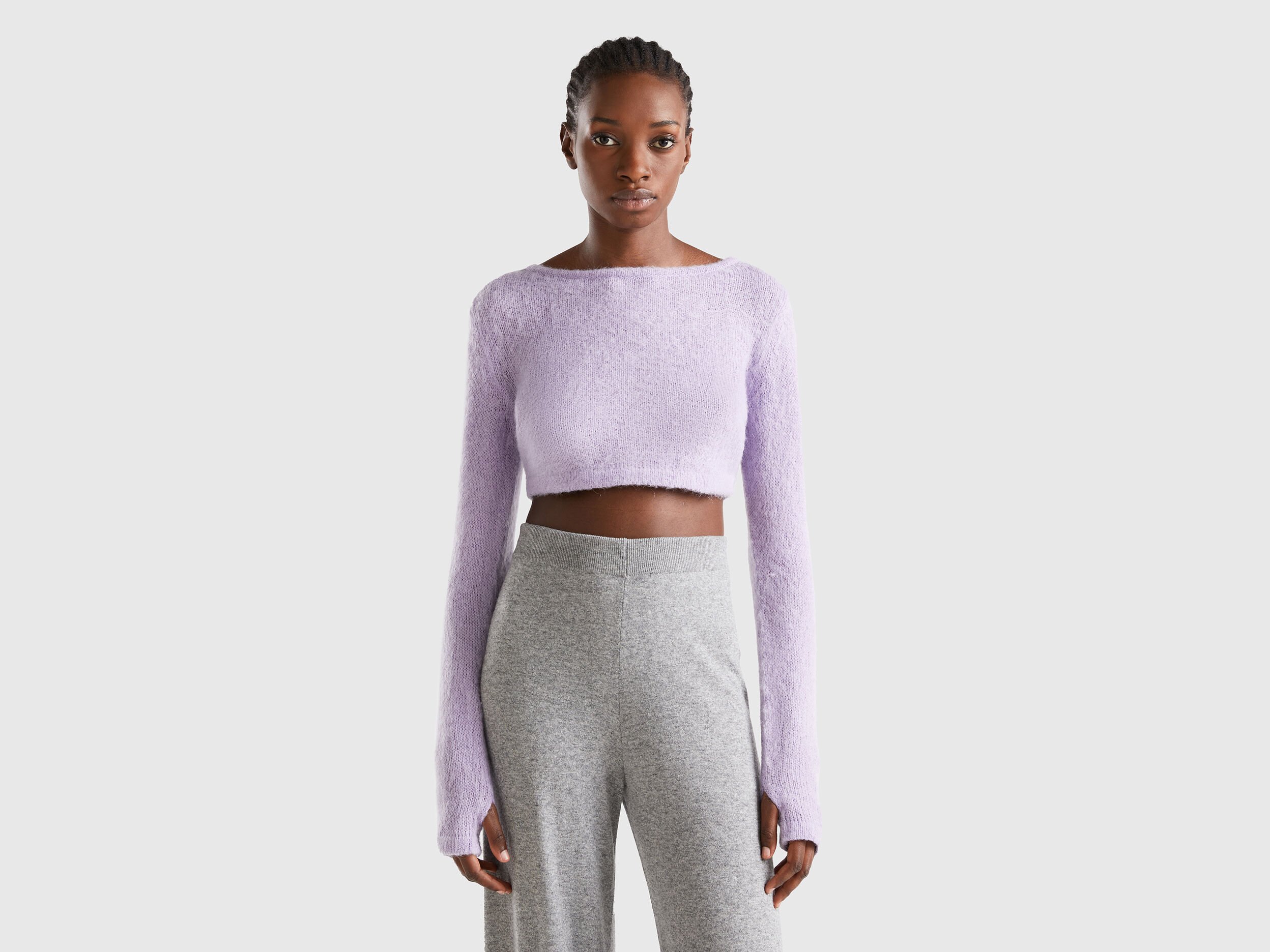 Lilac cropped sweater outlet