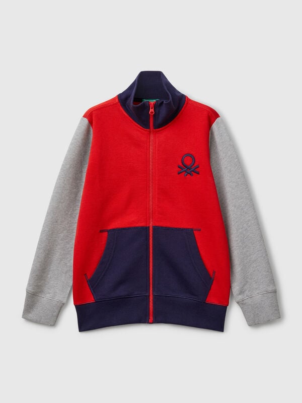 Sweatshirt mit Reißverschluss aus reiner Baumwolle Jungen