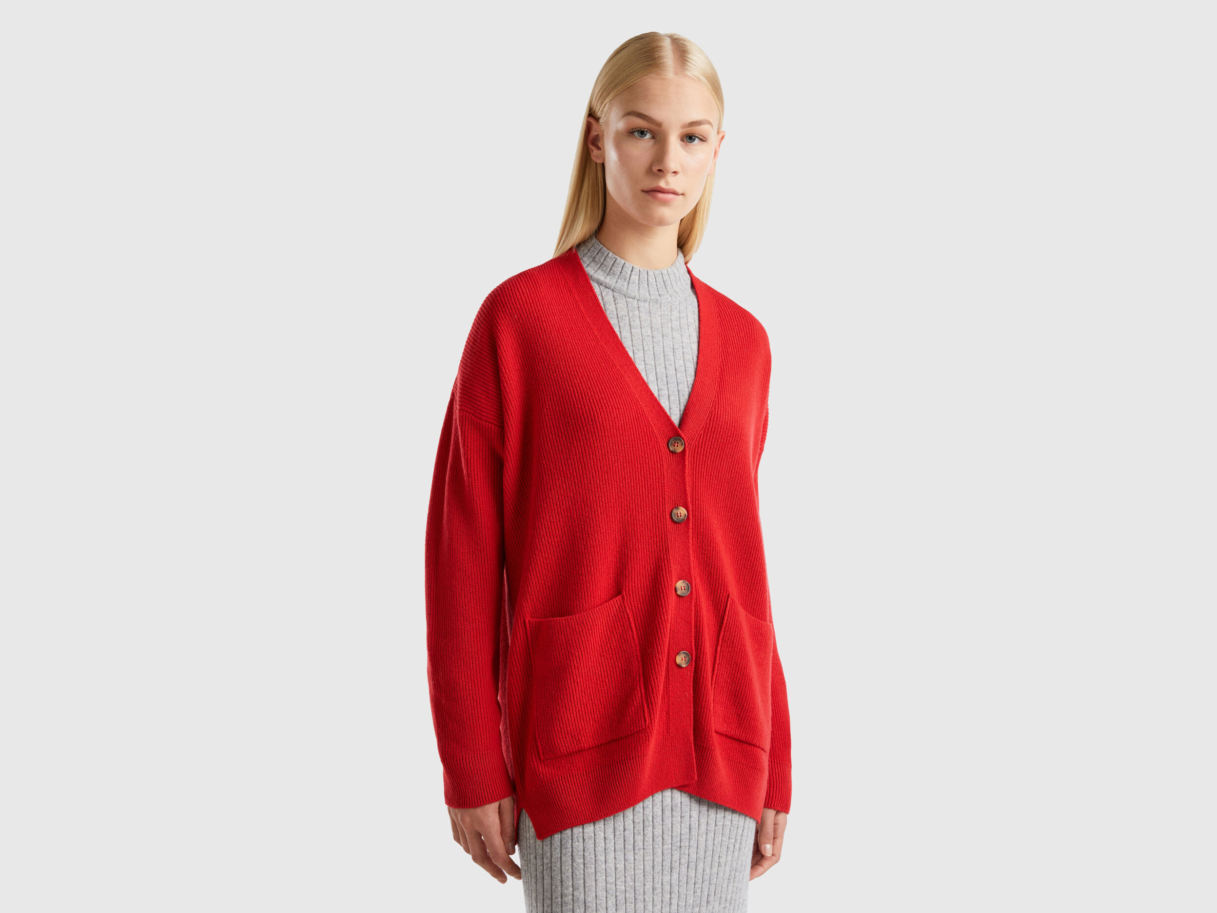 Red oversized cardigan outlet