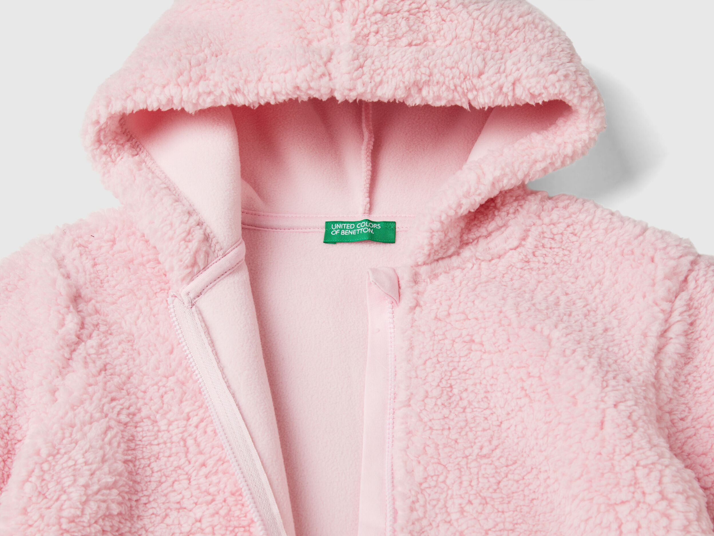Teddy bear look hoodie Pink Benetton